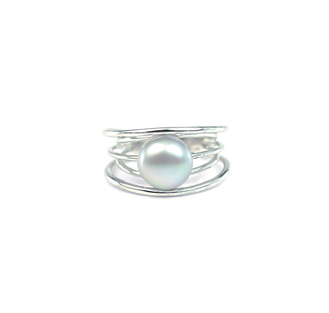 Cultured pearl cocktail ring, 'Romantic Moonlight' | Pearl cocktail ring,  Unique sterling silver jewelry, Gold rings fashion