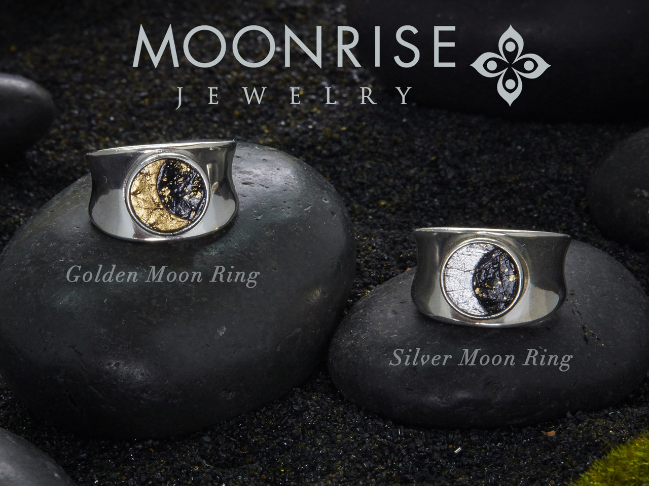 Moon Ring in Sterling Silver (adjustable from 6 1/2 ~ 8 1/2