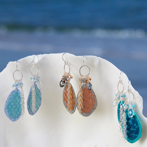Lightweight Fish Leather Earrings by Moonrise Jewelry