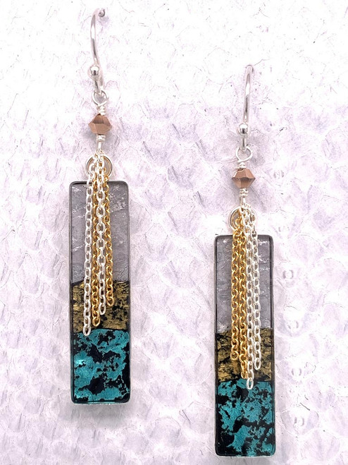 Handcrafted Fish Leather Earrings, made in the USA by Moonrise Jewelry