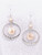 Lima Earrings - Peach Coin Pearl suspended inside Sterling Silver Hammered Hoops suspended below a peach freshwater pearl. Handcrafted in Cape Charles, VA.