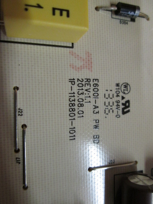 Vizio E601IA3E Power Supply Board 1P11388011011 / 0960CAP00000