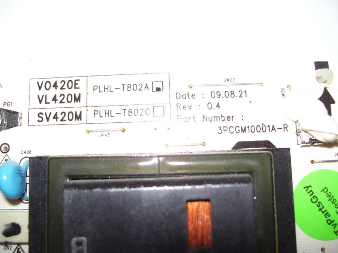 VIZIO VO420E POWER SUPPLY BOARD PLHLT802A / 050004120750