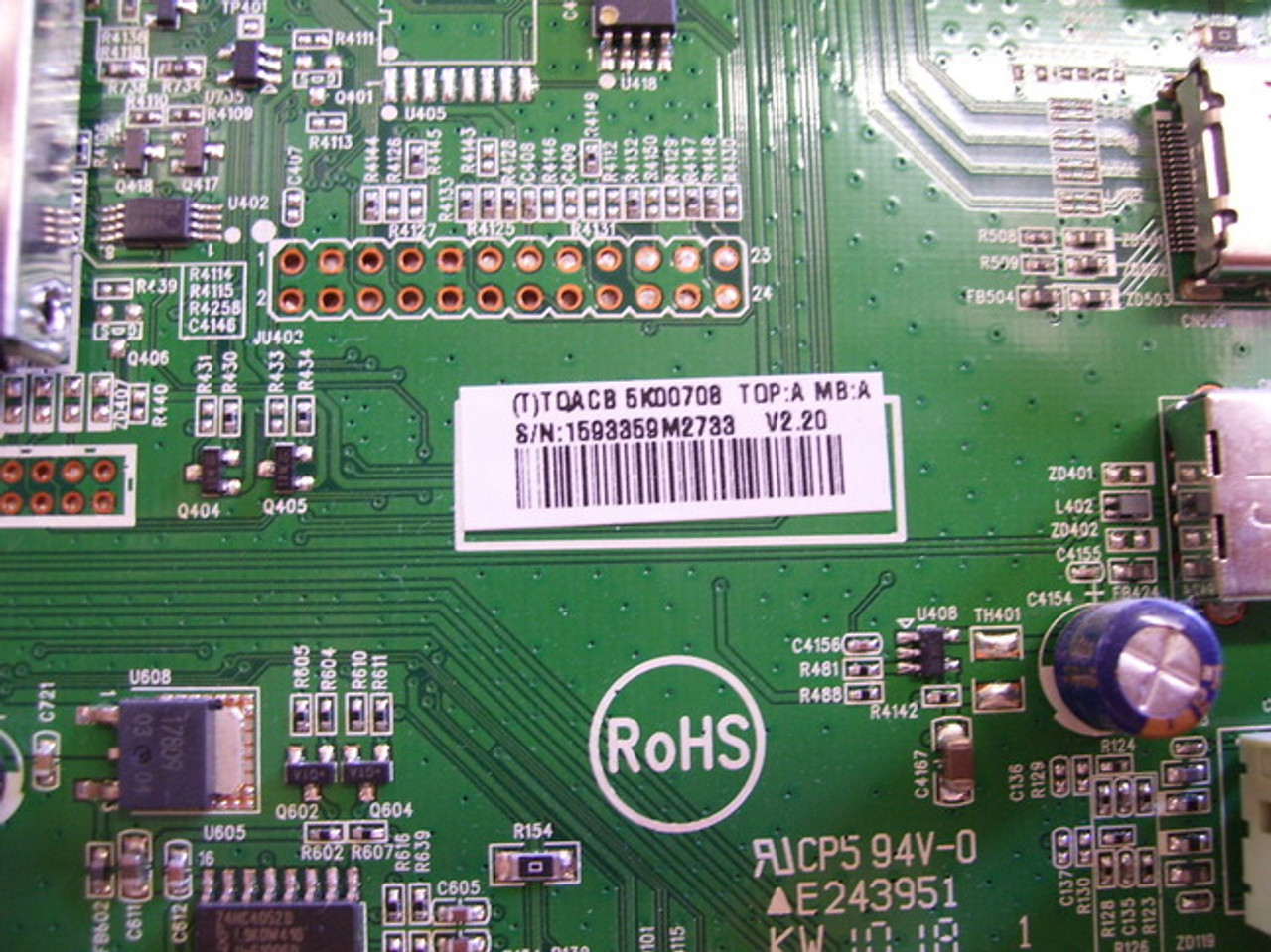 Vizio E371VA Main Board 715G3715M01000004K / CBPFTQACB5K00708