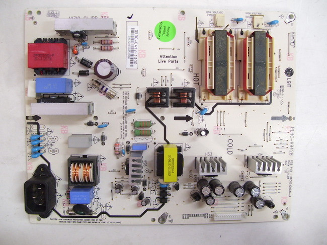 Vizio E321VL Power Supply Board PLHCA942B / 050004121300