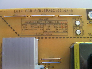 LG 42PJ350UB Power Supply Board 3PAGC10014AR / EAX61415301/6