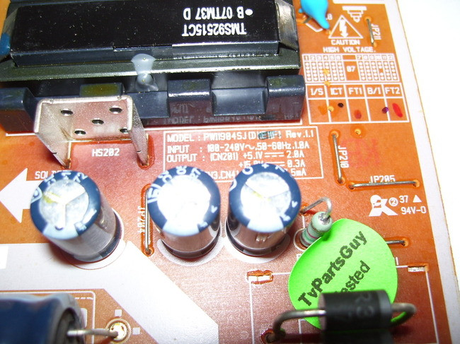 SAMSUNG POWER SUPPLY BOARD PWI1904SJ / BN44-00121J - TvPartsGuy.com