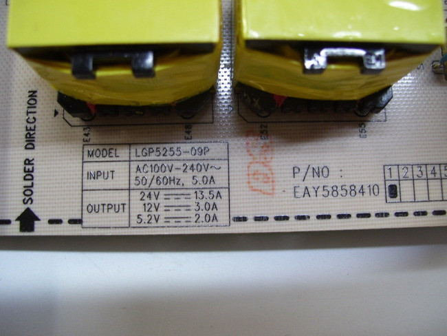 Scheda Alimentazione LG 55LH40-UA (EAY58584101) &ndash; Usata, Testata, Proveniente Da TV Con Schermo Rotto