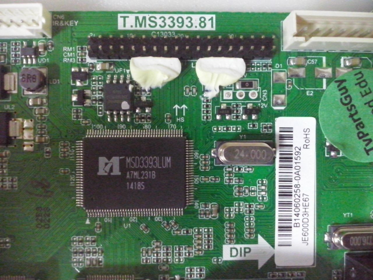 ELEMENT ELEFW605 MAIN BOARD B14060258 / T.MS3393.81