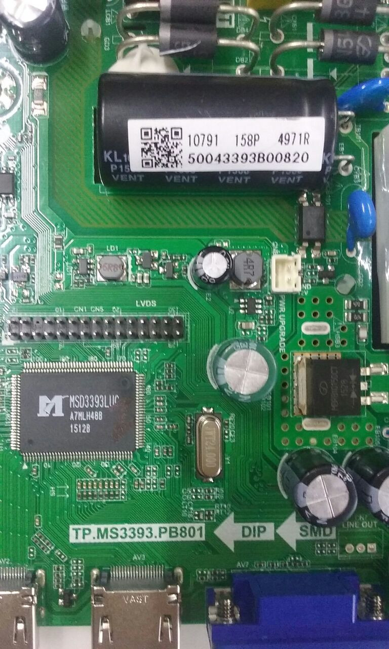 Quasar SQ5003 Main Board/Power Supply 50043393B00820 / TP.MS3393.PB801