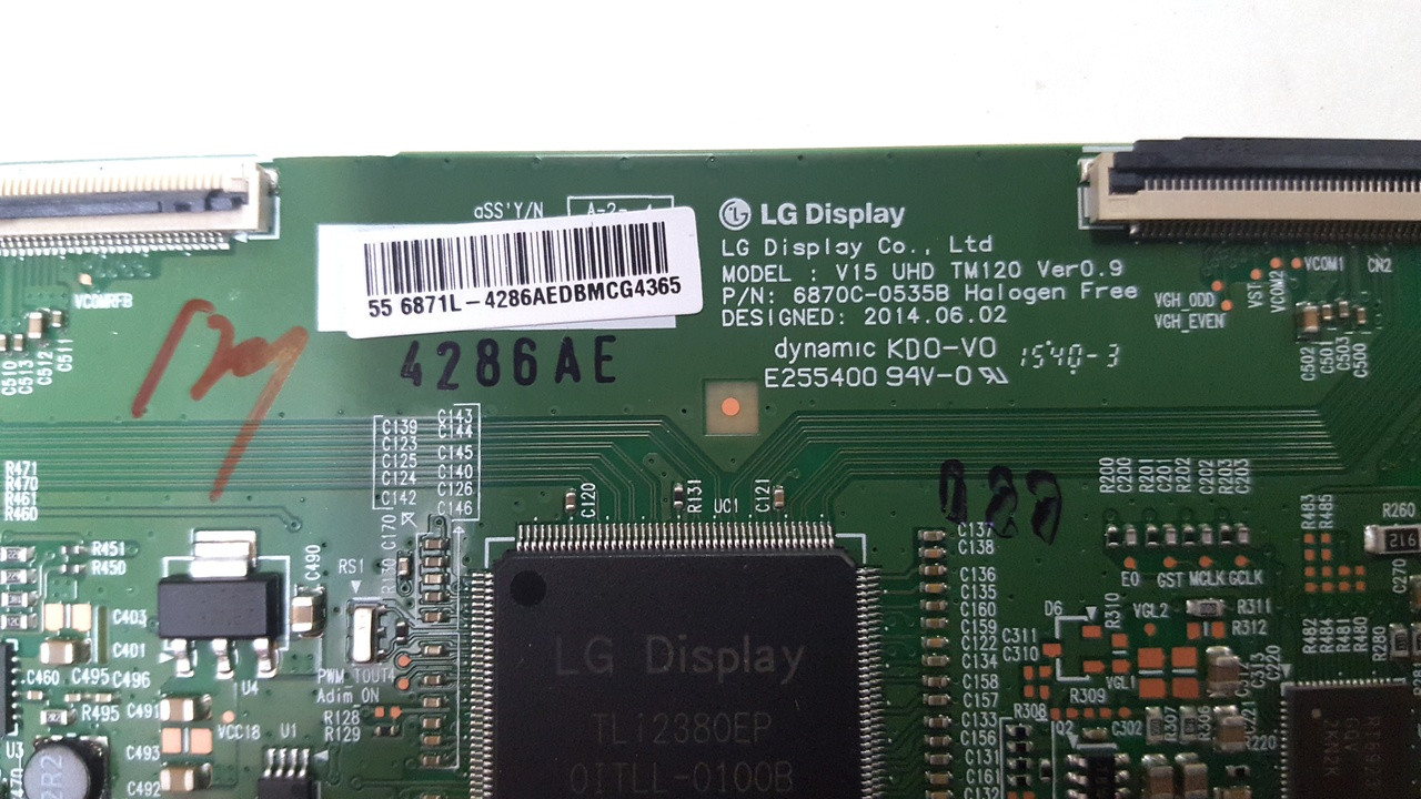 SCHEDA T-CON LG 49UH603V main V16 43 49UHD TM120 V0.1 6870C-0584B