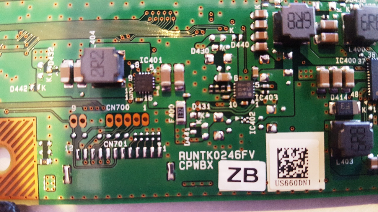 VIZIO E60UD3 TCON BOARD RUNTK0246FVZB / CPWBX0246FVZB / 1P015CX01