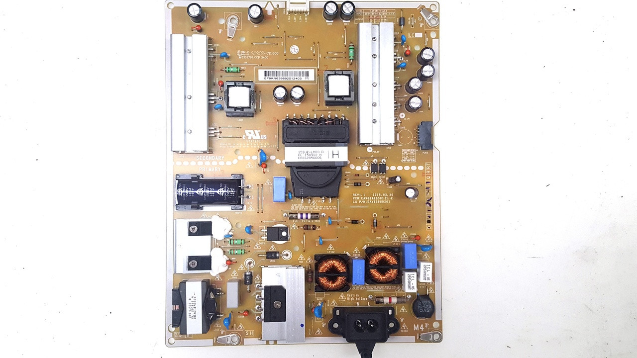 LG 49UF6430 Power Supply Board EAX66490501 EAY63989201