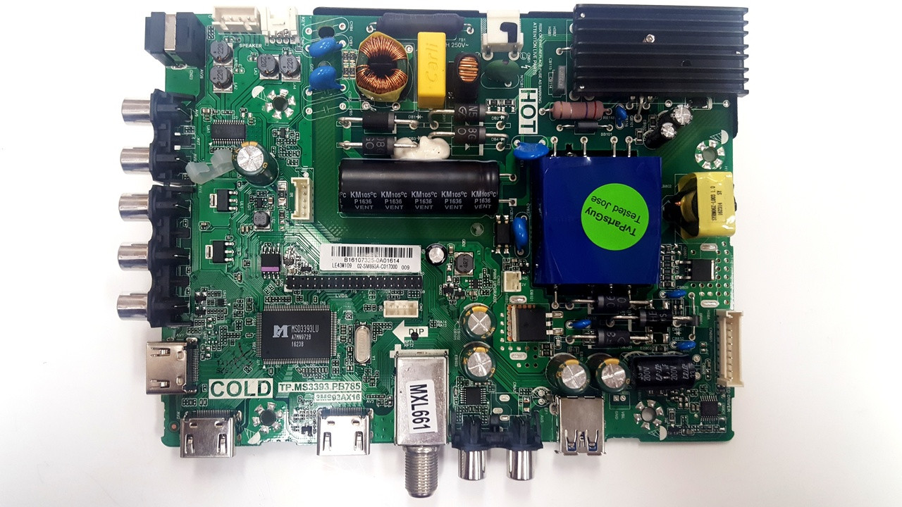 Hitachi 43E3 Main Board TP.MS3393.PB785 / B16107325 - TvPartsGuy.com