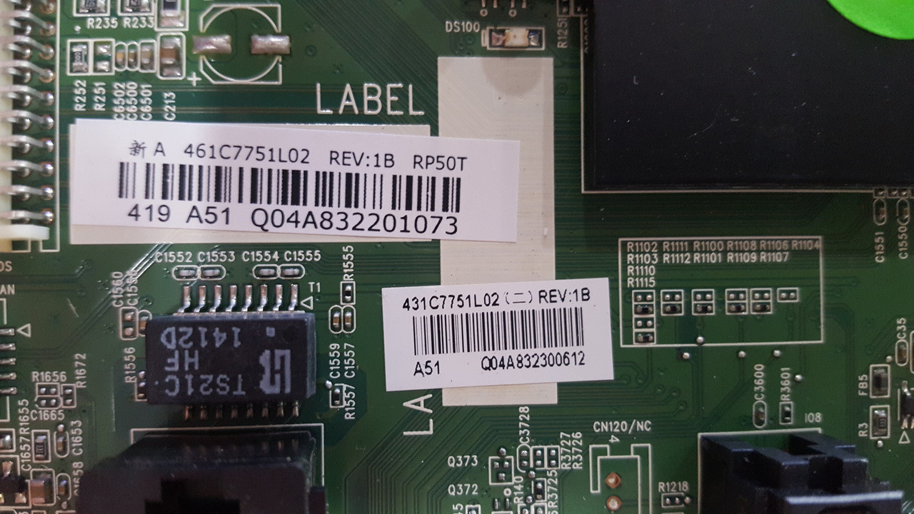 Toshiba 50L3400U Main Board SRP50T VTVL5625 / 431C7751L02