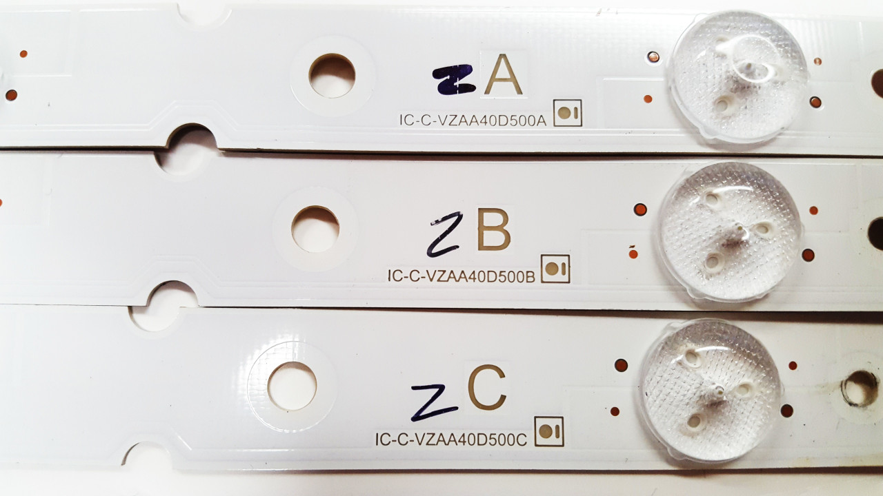 JVC EM40NF5 LED Light Strips Complete Set of 3 IC-C-VZAA40D500 A/B