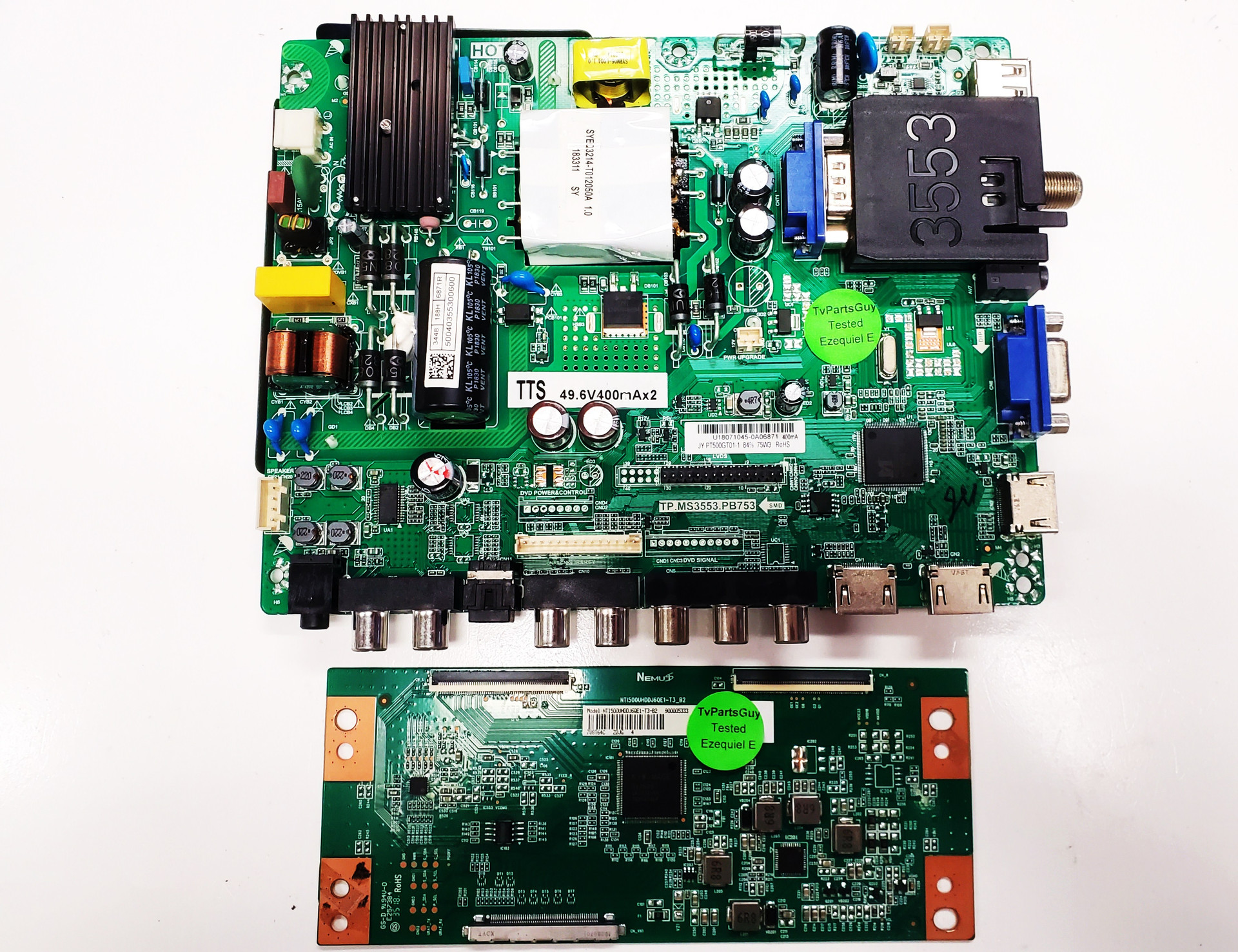 Sceptre H50 Main Board / Power Supply Board & TCon Board Set TP.MS3553