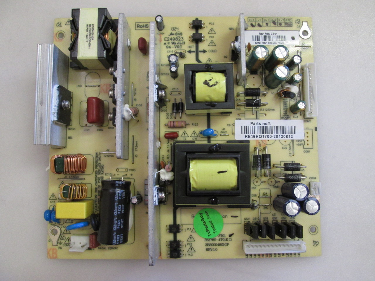 RCA LED60B55R120Q Power Supply Board RE46HQ1700 / RS178S3T01
