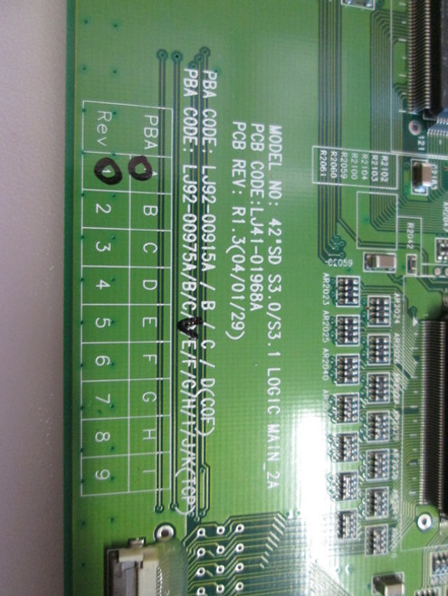 Philips 42PF9936D/37 Main LOGIC CTRL Board LJ41-01968A / LJ92-00975D (REV: A1)
