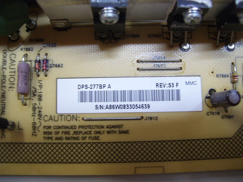 Sharp Power Supply Board DPS-277BP A / RDENCA295WJQZ