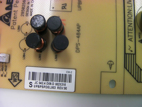 Philips 55PFL5505D/F7 Power Supply Board DPS-484AP / UPBPSPDEL003