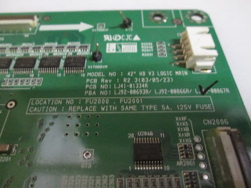 Toshiba 42HP83 Main LOGIC CTRL Board LJ41-01334A / LJ92-00867A