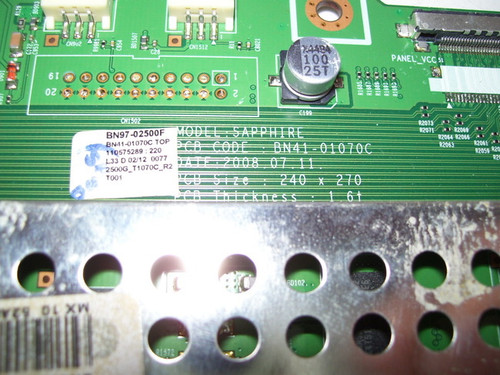 Samsung LN52A850S1FXZA Main Board BN41-01070C / BN97-02500F / BN94-02088F