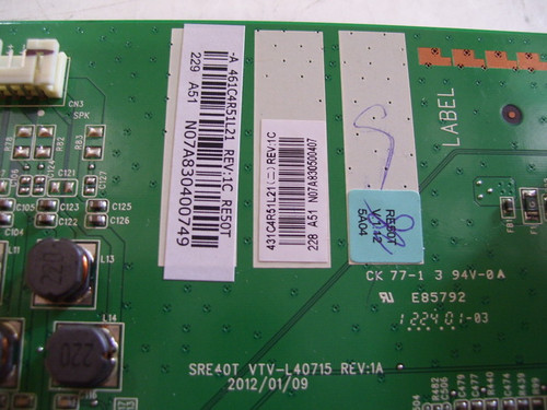 Toshiba 50L5200U Main Board SRE40T VTV-L40715 / 431C4R51L21