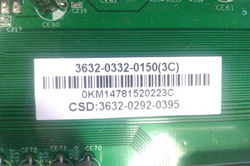Vizio VW32LHDTV20A Main Board 0171-2272-2433 / 3632-0332-0150(3C)