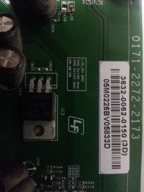 Vizio VX32LHDTV Main Board 0171-2272-2173 / 3632-0062-0150