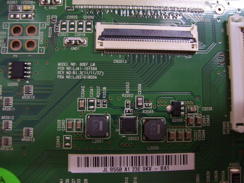 This Samsung LJ92-01855B|LJ41-10158A Logic BD is used in PN60E530A3F. Part Number: LJ92-01855B, Board Number: LJ41-10158A. Type: Plasma, Logic Board, 60"