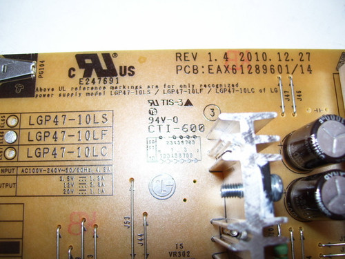 LG 47C570-UD.AUSYLUR Power Supply Board EAX61289601/14 / LGP47-10LF / EAY60869507