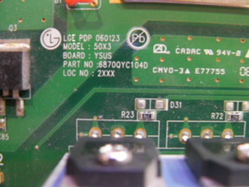 ZENITH Z50PX2D YSUS Board 6870QYC104D / 6871QYH039B (REBUILT)