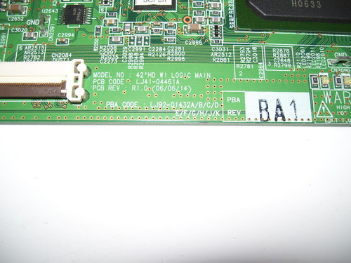 Philips 42PF9631D/37 Main LOGIC CTRL Board LJ41-04461A / LJ92-01432B