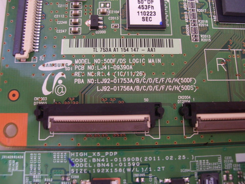 Samsung PN51D550C1FXZA Main & LOGIC Board Set BN41-01590B & LJ41-09390A / BN94-04354A & LJ92-01753A