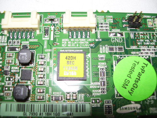 Samsung PN43D450A2DXZA Main LOGIC CTRL Board LJ41-09475A / LJ92-01793G