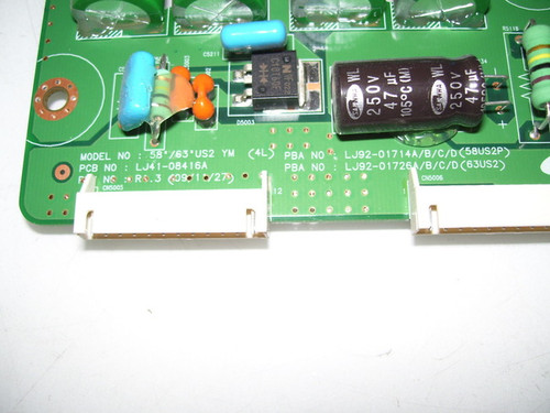 Samsung Y-Sustain Board LJ41-08416A / LJ92-01714B (CAPACITORS AT C5188 AND C5046)