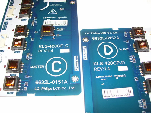 Philips 42PF7421D/37 Inverter Board Set KLS-420CP-C & KLS-420CP-D / 6632L-0151A & 6632L-0152A
