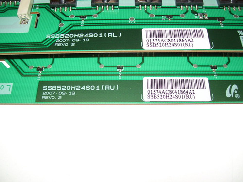 Sony KDL-52V4100 RIGHT LOWER AND UPPER Inverter BoardS SSB520H24S01(RL) & SSB520H24S01(RU) / LJ97-01574A & LJ97-01575A