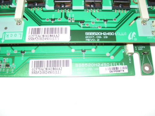 Sony KDL-52V4100 LEFT LOWER AND UPPER Inverter BoardS SSB520H24S01(LL) & SSB520H24S01(LU) / LJ97-01572A & LJ97-01573A