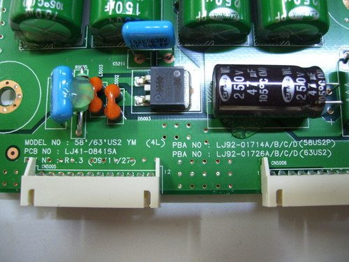 Samsung Y-Sustain Board LJ41-08416A / LJ92-01714A (CAPACITORS AT C5188 & C5046)