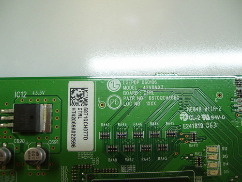 LG 42PC1DA-UB Main LOGIC CTRL Board 6870QCH106C / 6871QCH077D