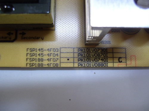 Toshiba 37AV52U Power Supply Board FSP188-4F07 / PK101V0740I