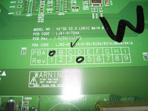 Samsung Main Logic CTRL Board LJ41-01724A / LJ92-00817A