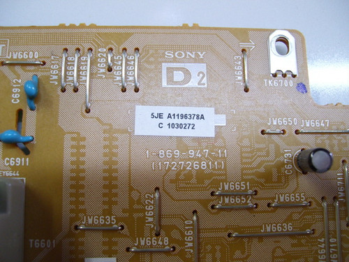 Sony KDL-46XBR3 D2 Board 1-869-947-11 / A1196378A