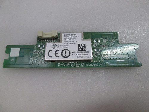 This Sharp RUNTKB222WJN1|DHUB-SP1|48DHUB03.0GA Wifi Module is used in LC-70UD27U. Part Number RUNTKB222WJN1, Board Number: DHUB-SP1, 48DHUB03.0GA. Type: LED/LCD, Wifi Module, 70"