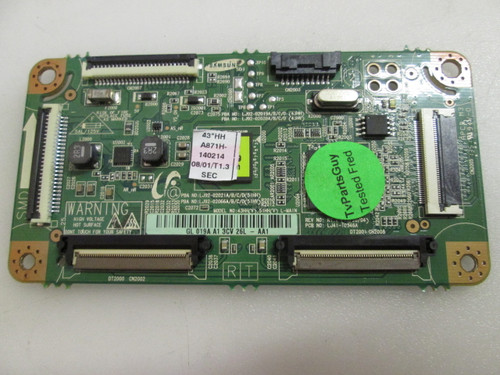 This Samsung LJ92-02019A|LJ41-10346A Logic BD is used in PN43F4500BF. Part Number: LJ92-02019A, Board Number: LJ41-10346A. Type: Plasma, Logic Board, 43"