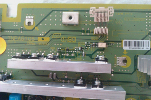 This Panasonic TNPA5105AB Y-Sus is used in TC-P50C2. Part Number: TNPA5105AB. Type: Plasma, Y-Sustain Board, 50"