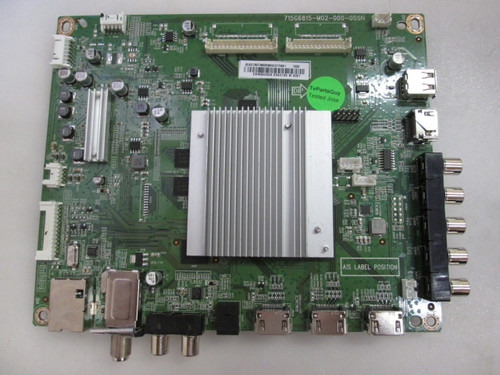 This Vizio 756TXEB0TK002, 715G6815-M02-000-005N Main BD is used in M502I-B1. Part Number: 756TXEB0TK002, Board Number: 715G6815-M02-000-005N. Type: LED/LCD, 50"