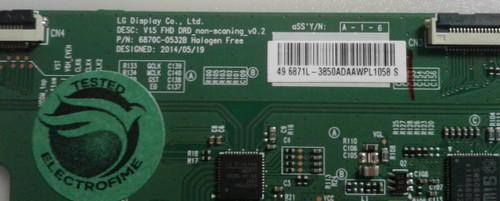 PANASONIC, TC-49CS630L, T-CON BOARD, 6871L-3850A, 6870C-0532B